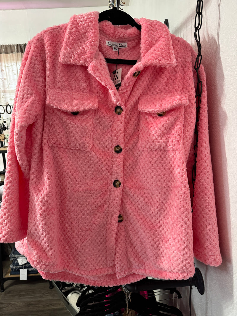 Pink Fleece Shacket