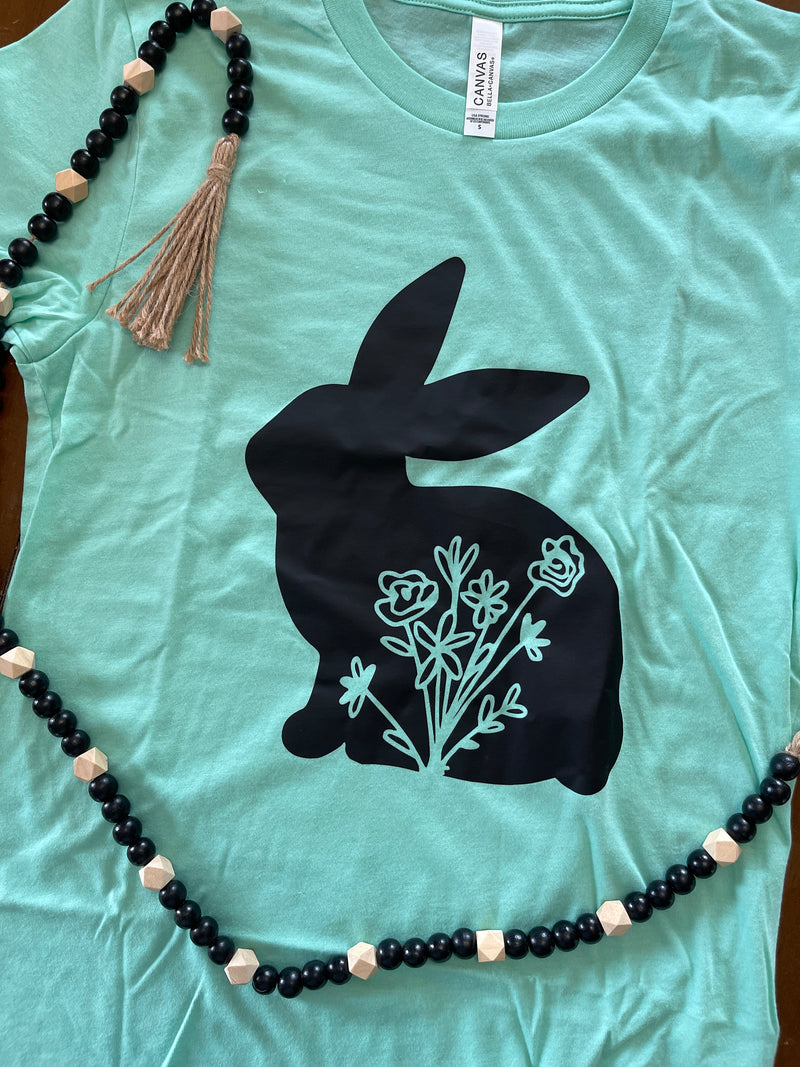 Floral Bunny- Mint