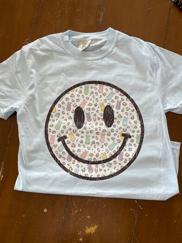 Peep & Cheetah Smily Face- Chambray