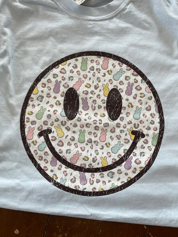 Peep & Cheetah Smily Face- Chambray