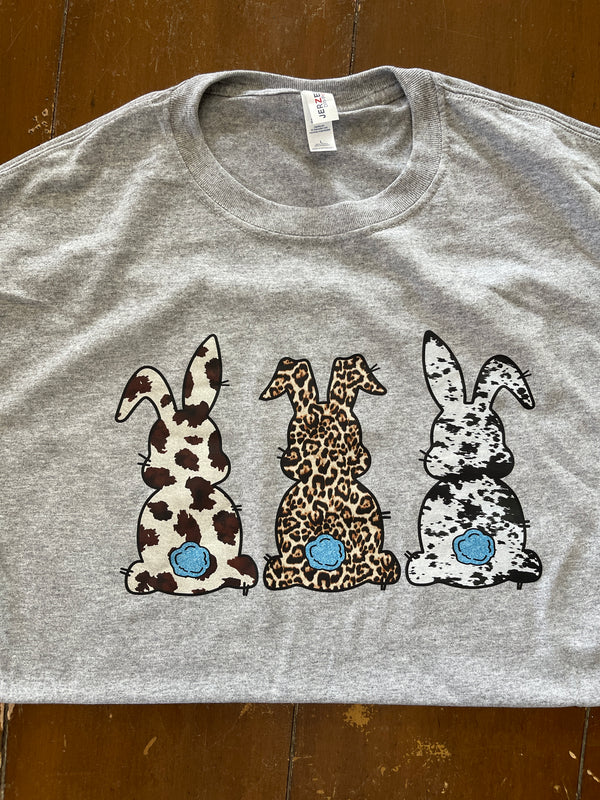 Animal Print Bunnies- Grey