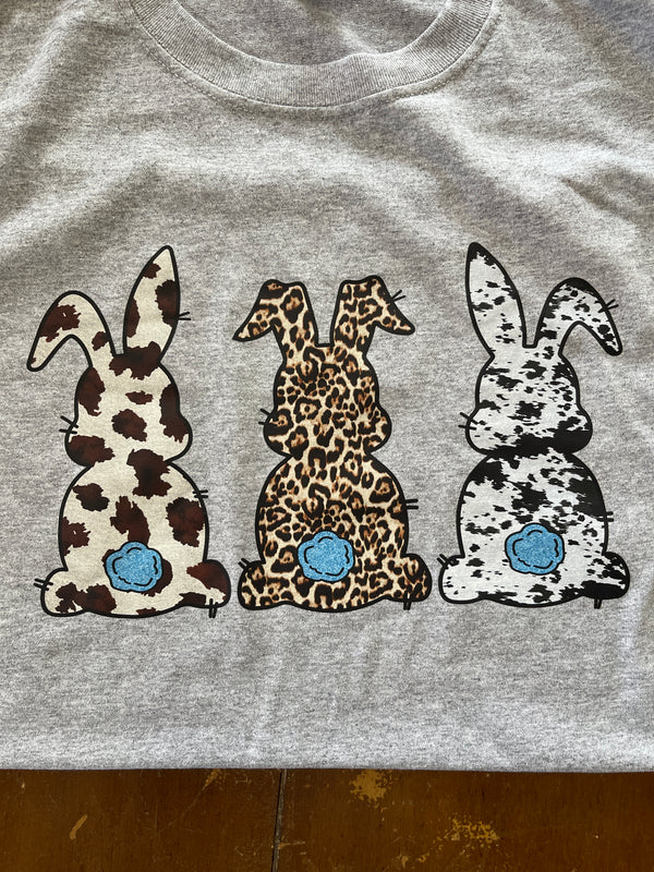 Animal Print Bunnies- Grey