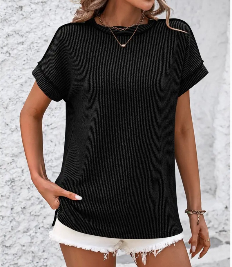 Backstitch Stripe Shirt- Black