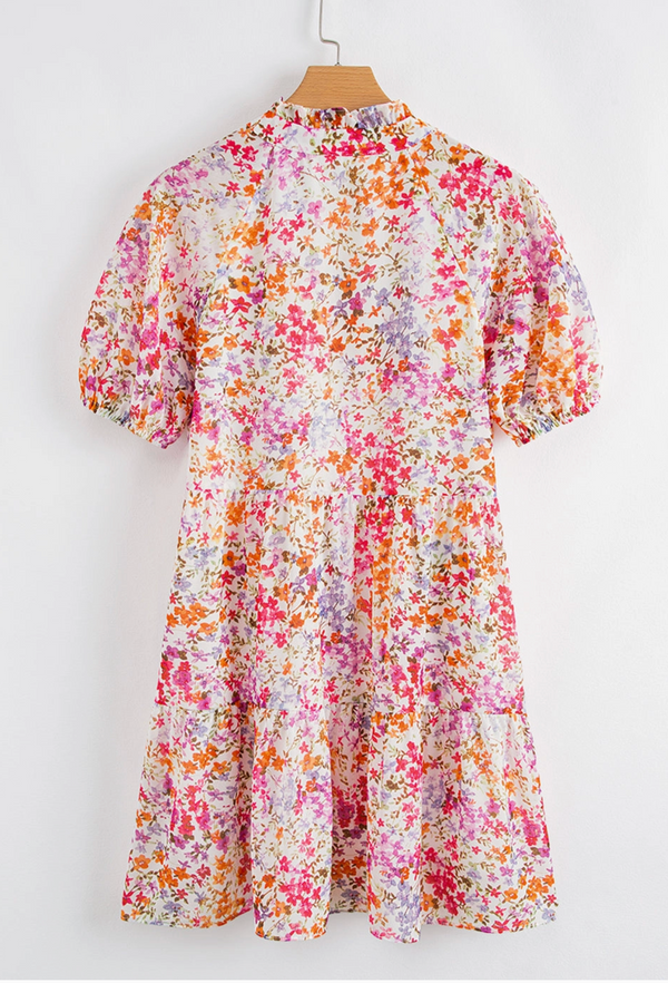 Floral Puff Sleeve Mini Dress