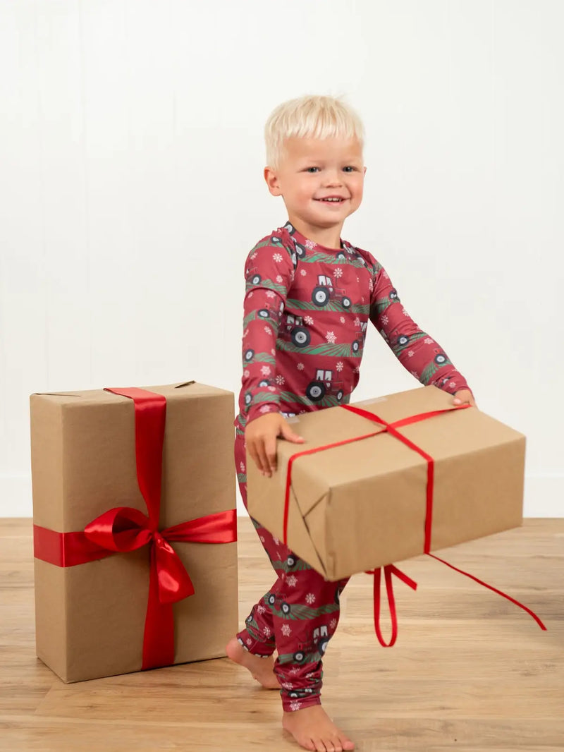Red Tractor Christmas Toddler/Youth Bamboo Jammies | AFC