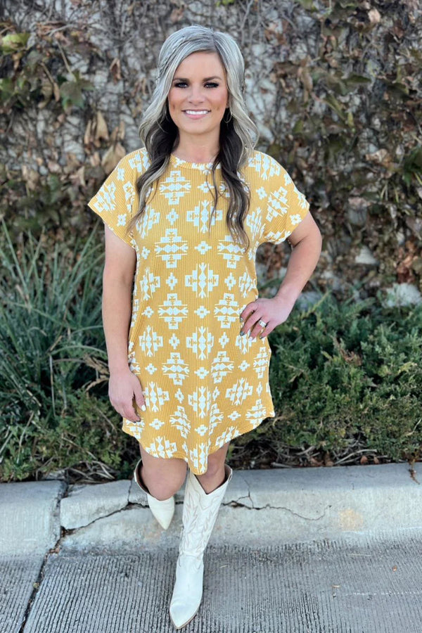 Wild Daisy Dress- Mustard