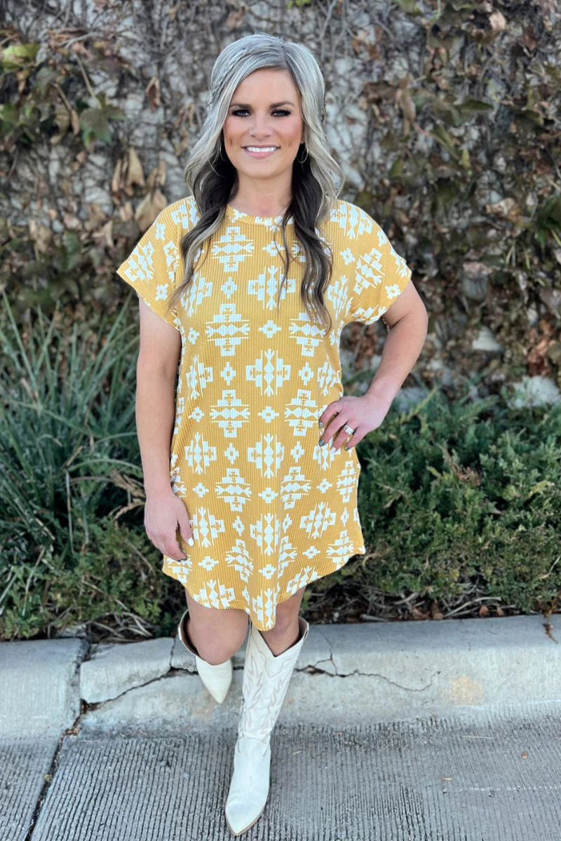 Wild Daisy Dress- Mustard