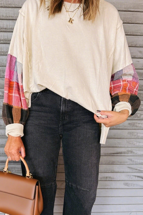 Patchwork Plaid Long Sleeve