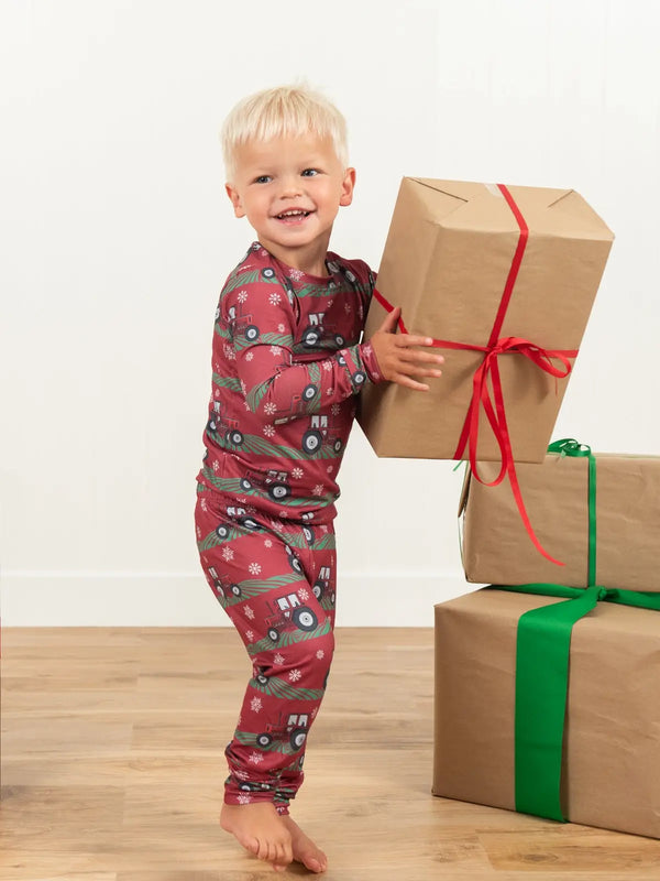 Red Tractor Christmas Toddler/Youth Bamboo Jammies | AFC
