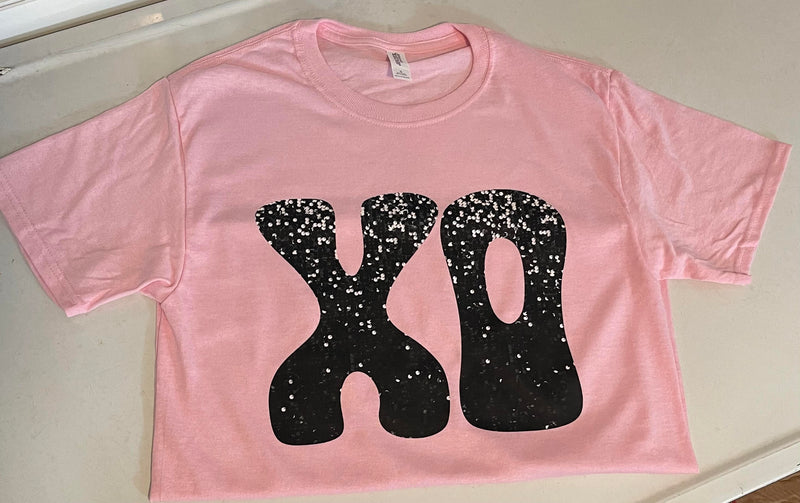 XO Faux Sequins -Light Pink