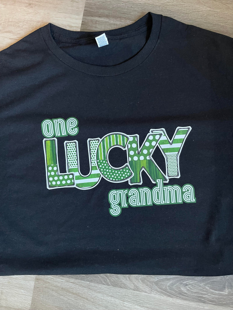 One Lucky Grandma- Black