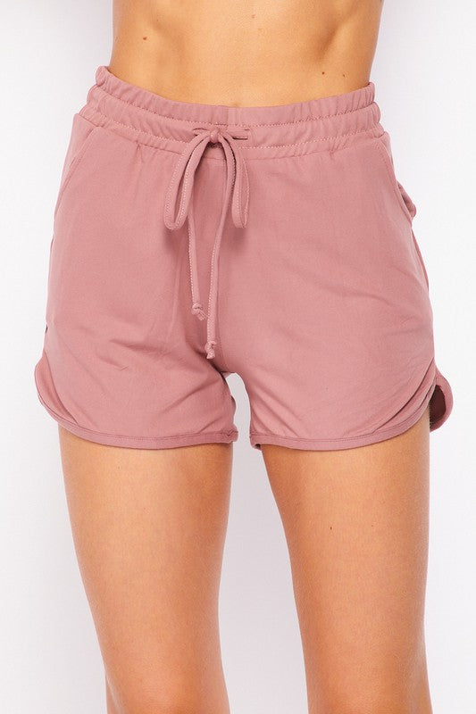 Drawstring Dolphin Shorts with Pockets