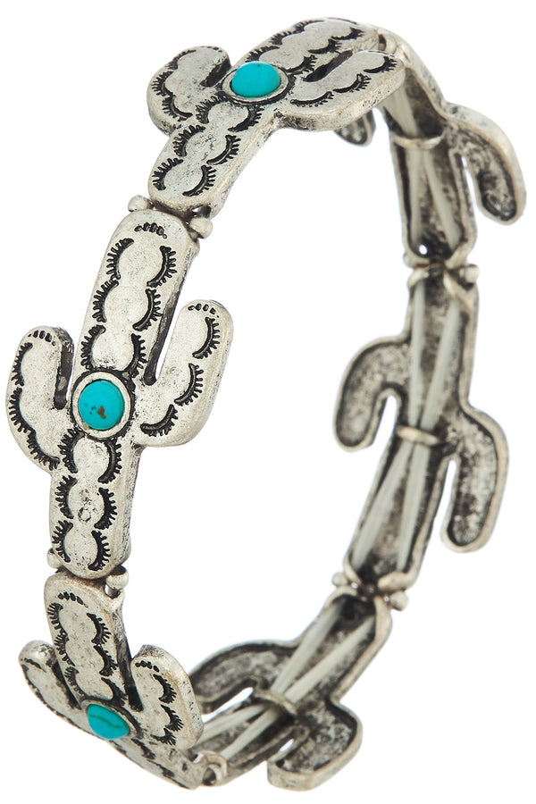 Linked Cactus Stretch Bracelet