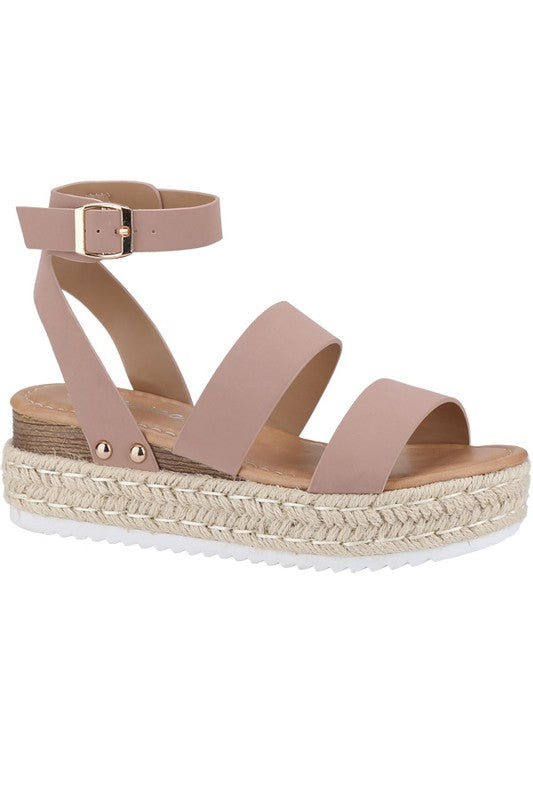 Wedge Sandals - Dusty Pink