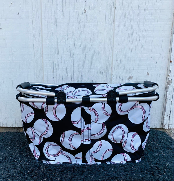 Baseball Insulated Market Basket w/Lid