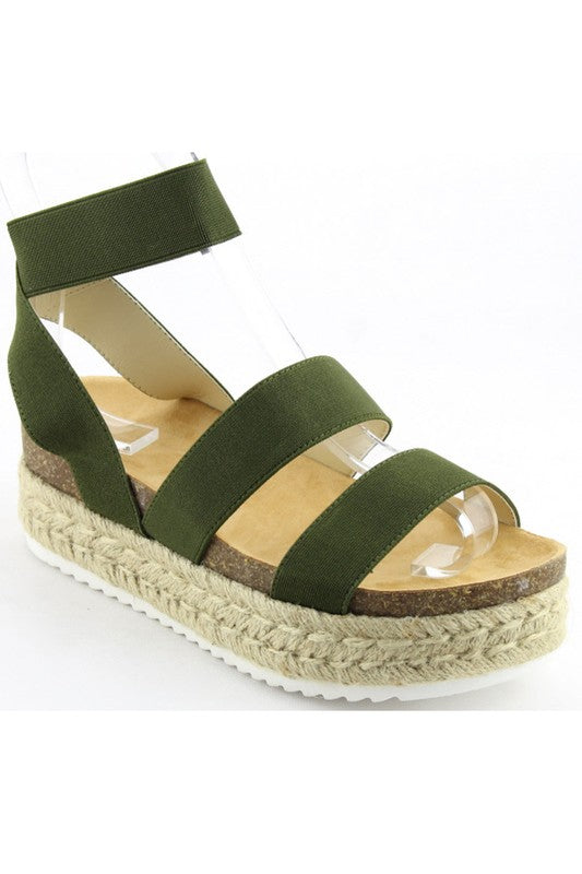 Wedge Sandals - Olive